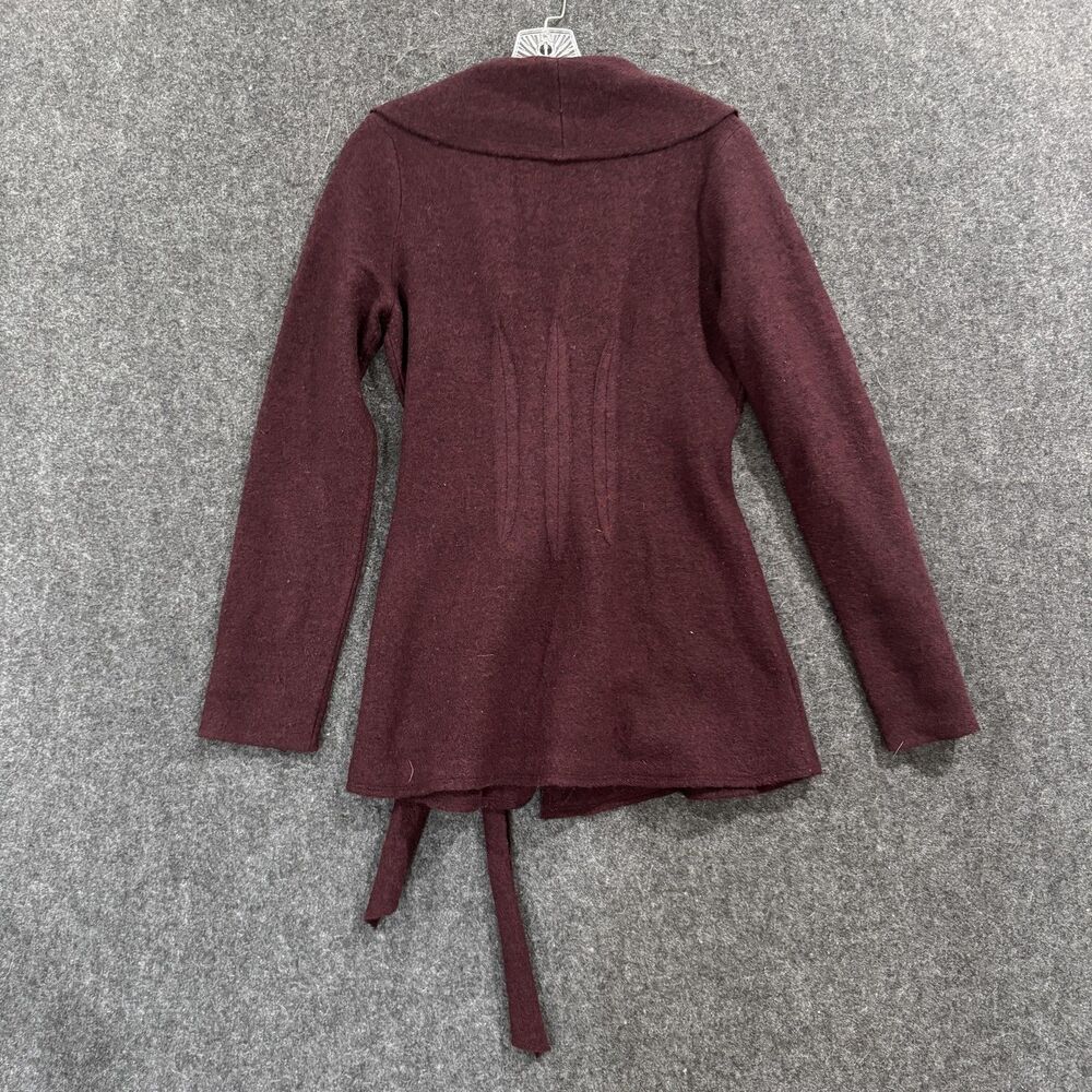 Roste Neira Sweater Women's Medium Burgundy Belted Shawl Collar Wool Blend - Picture 6 of 6